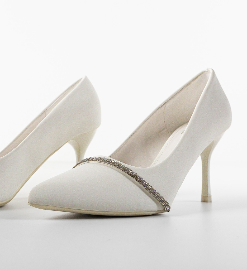Pantofi Stylosa Albi cu Toc - Eleganță și Stil