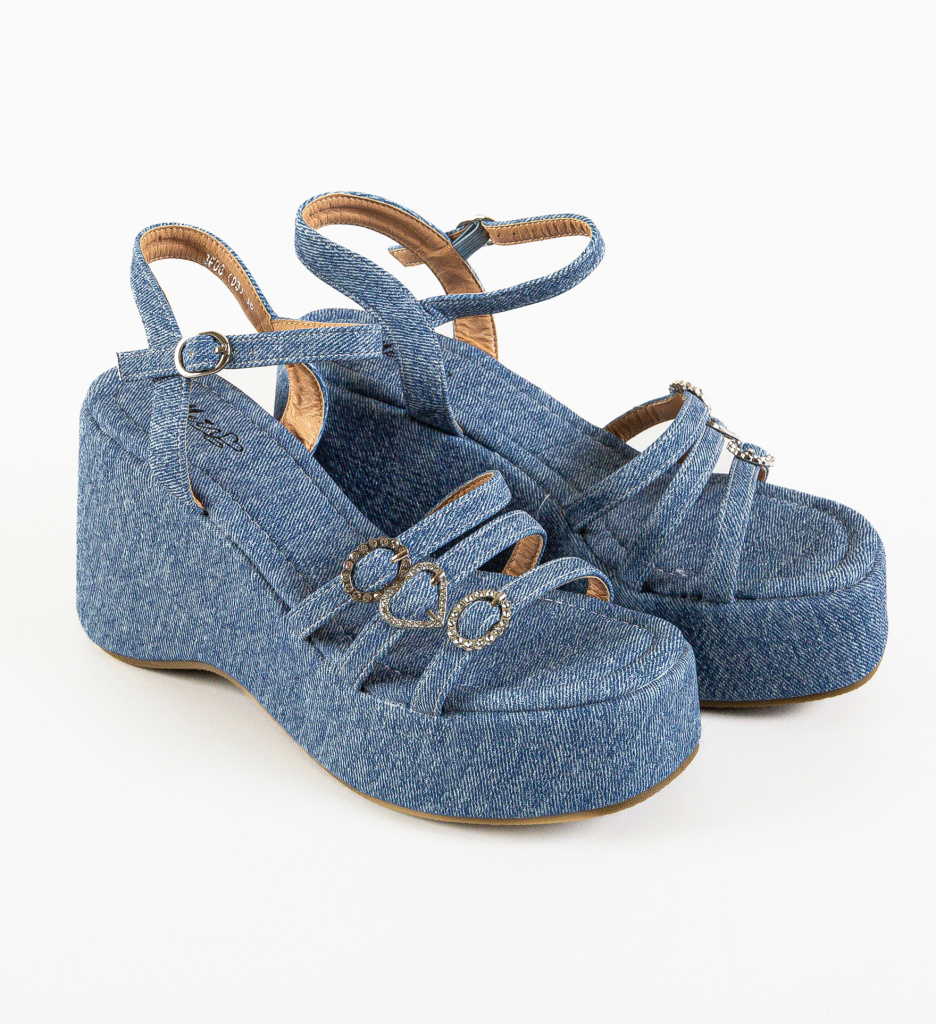 Platforme Dama Albastre Sorbon - Stil si Confort - imagine 6