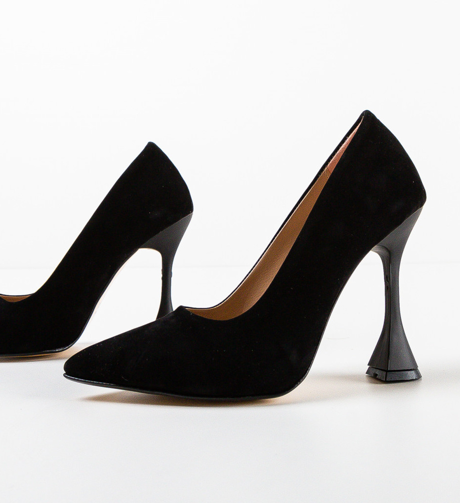 Pantofi Dama Lavek Negri cu Toc Eleganți - imagine 6