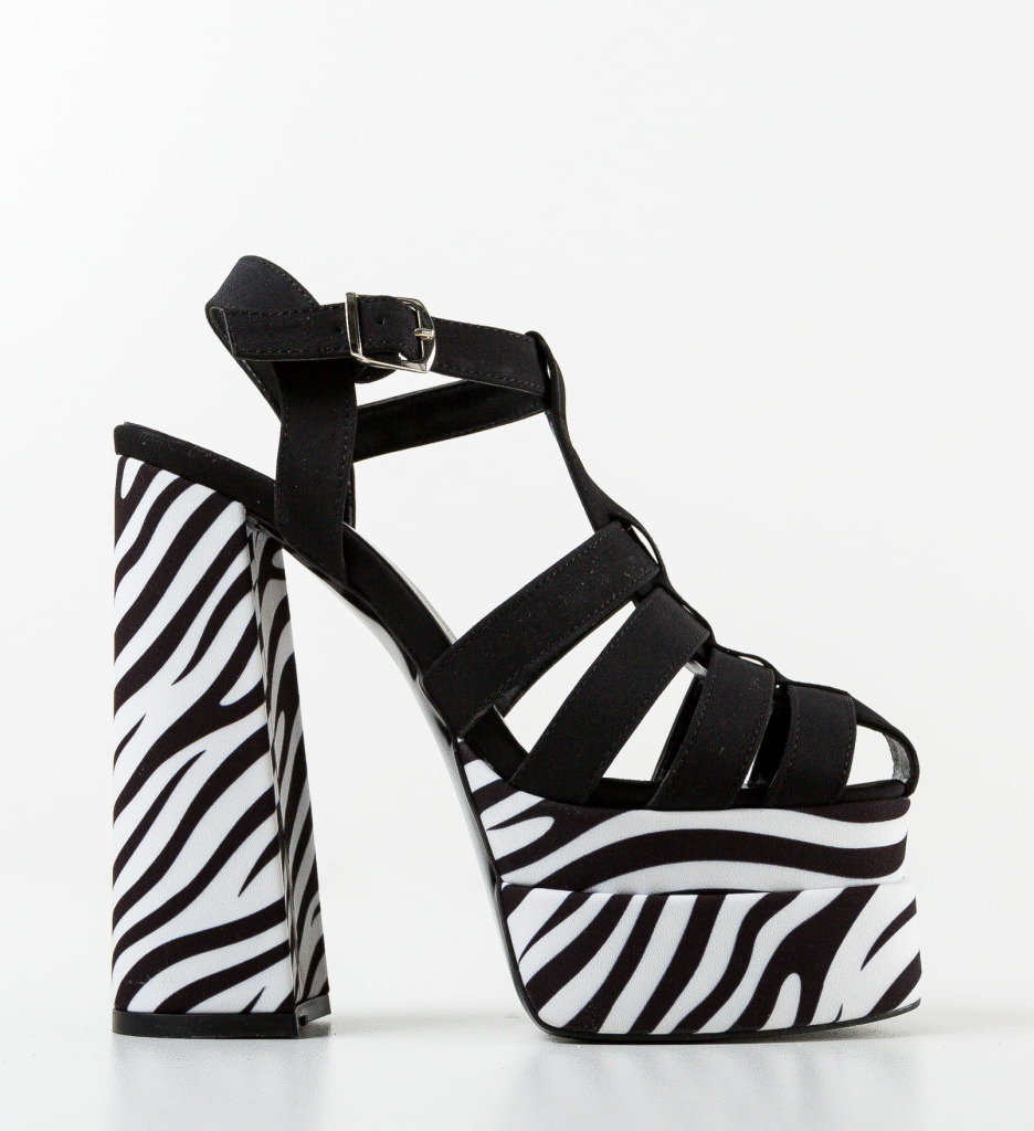 Sandale Dama Strazburg Negre cu Toc Elegant - imagine 4