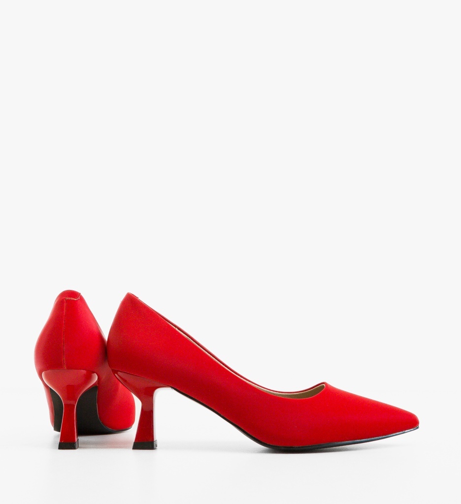 Pantofi cu toc Fyra rosii eleganți - imagine 3