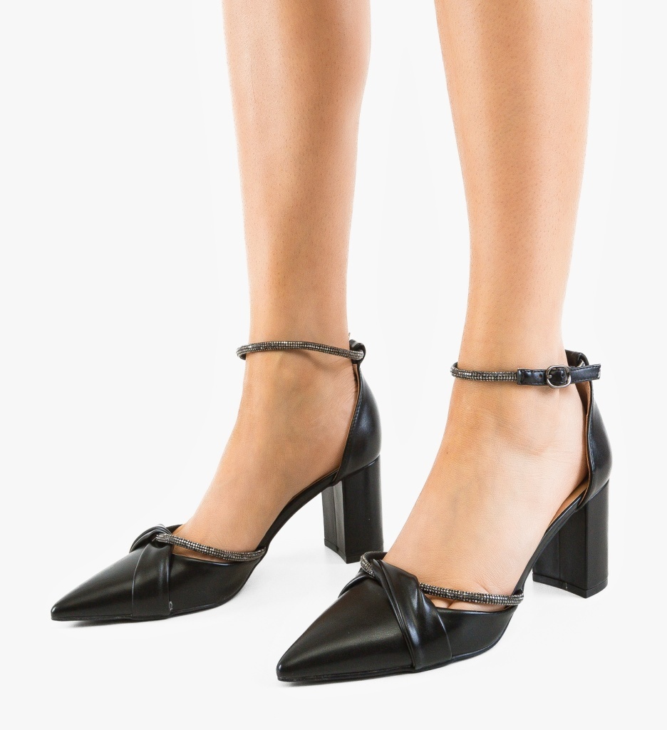 Pantofi dama Jenyt Negri eleganți cu toc stabil - imagine 3