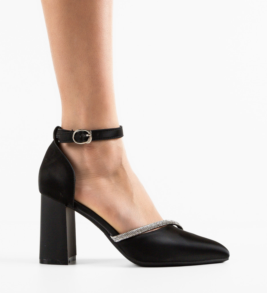 Pantofi Dama Dem cu Toc Eleganți Negri - imagine 4