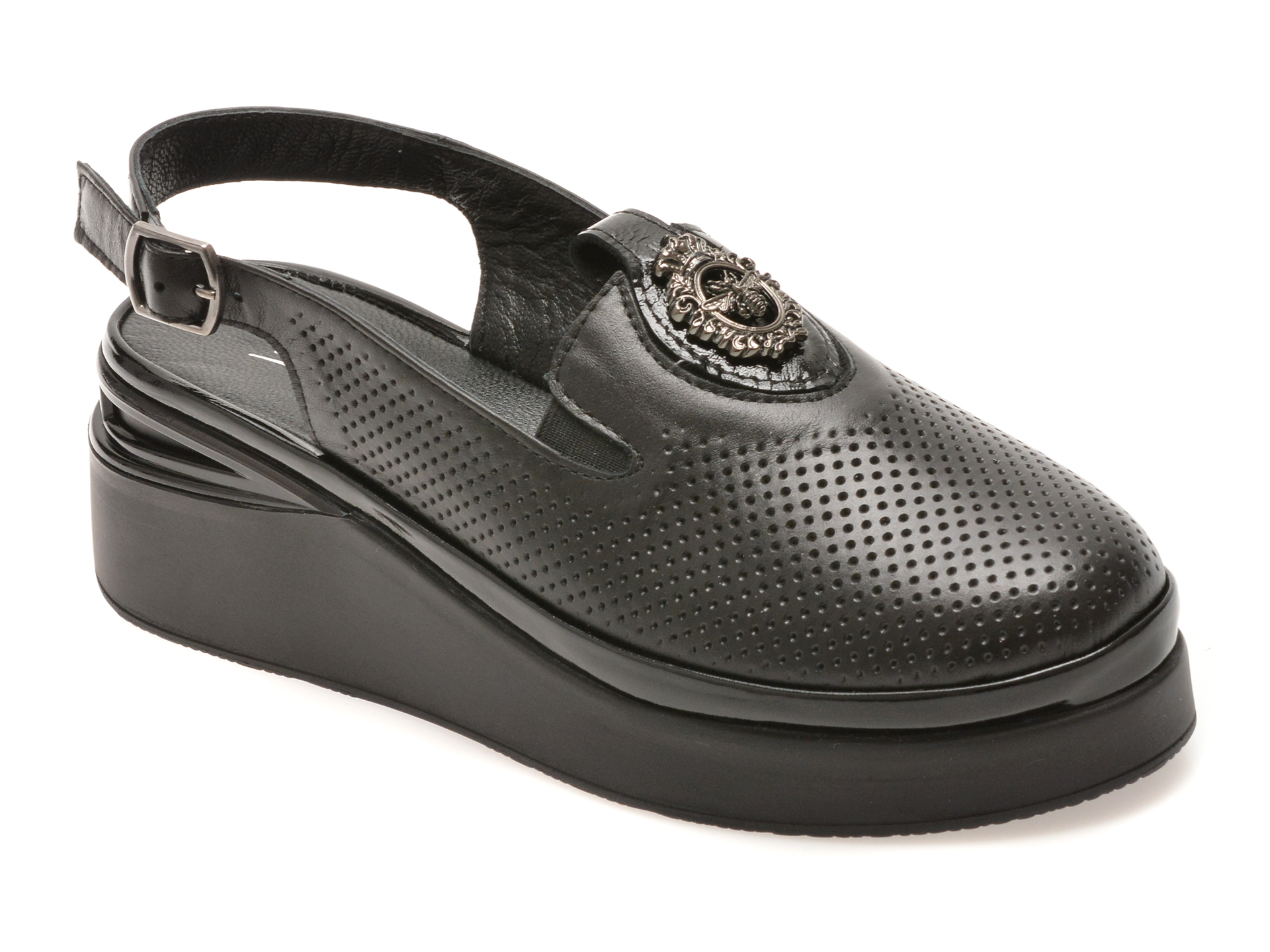 Pantofi IMAGE Negri din Piele Naturală