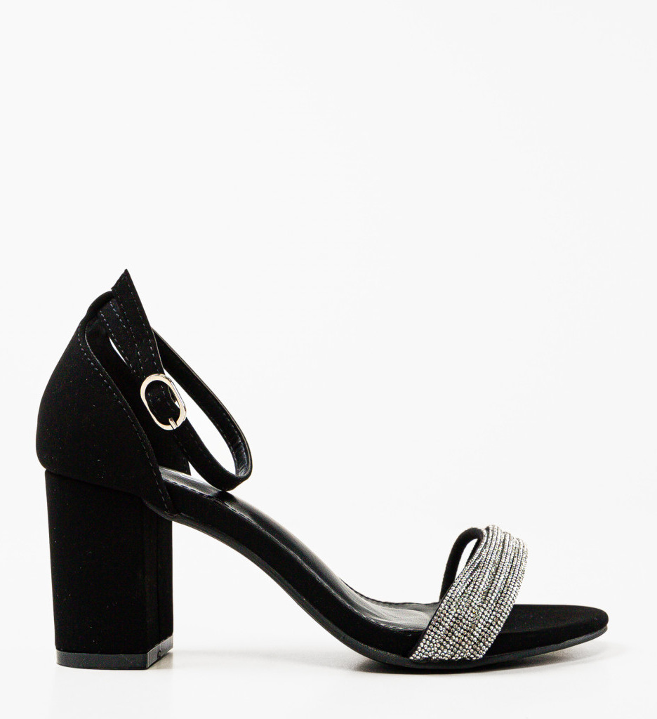 Sandale Duke Negre cu Toc Elegant - imagine 4