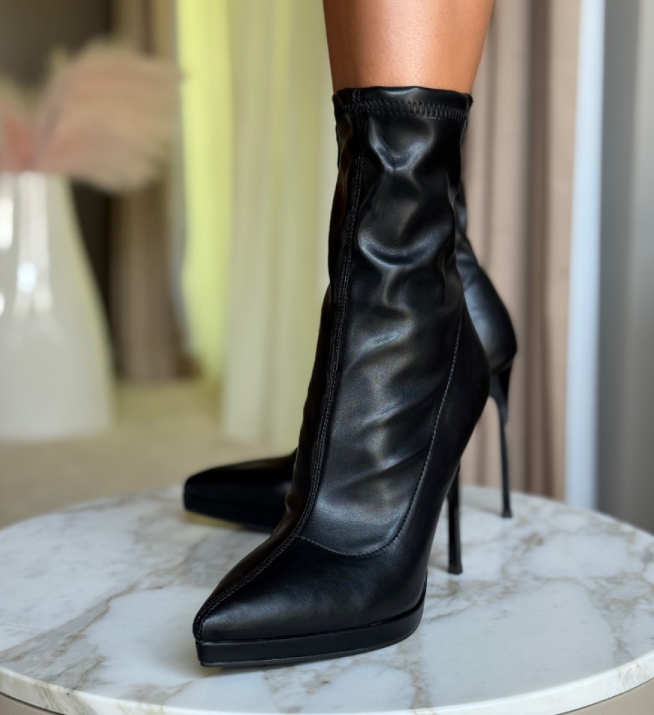 Botine Dama Scarl Negre - Eleganță și Stil - imagine 4
