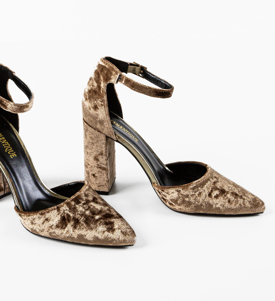 Pantofi Dama Ioan Khaki cu Toc Elegant - imagine 6