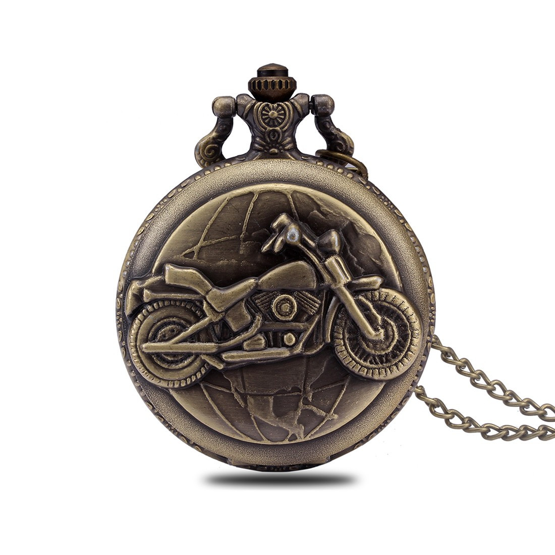 Ceas de buzunar Pava CS130 Retro Vintage, stil motorbike