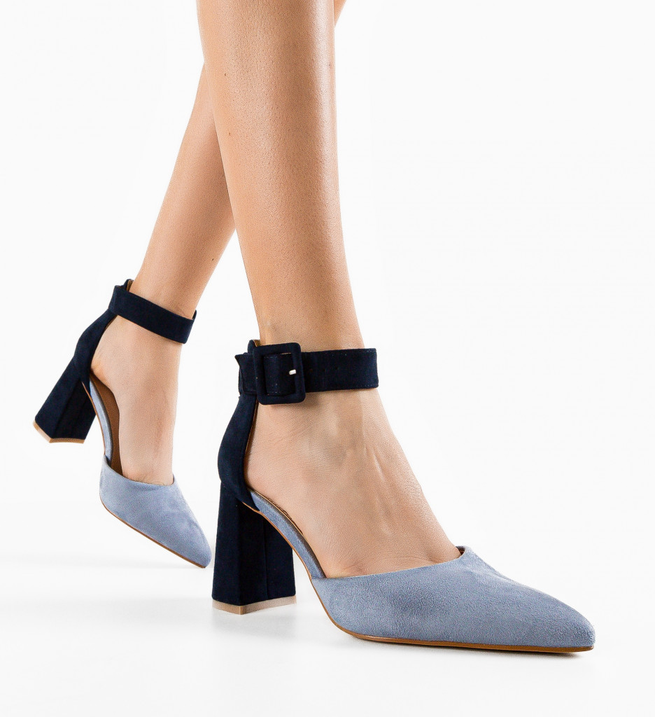Pantofi cu Toc Albastri Ramzam - Eleganți și Moderni - imagine 3