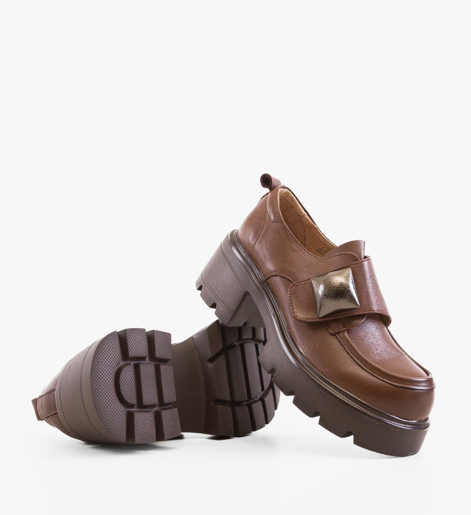 Pantofi Casual Nanyt Camel Eleganți - imagine 3