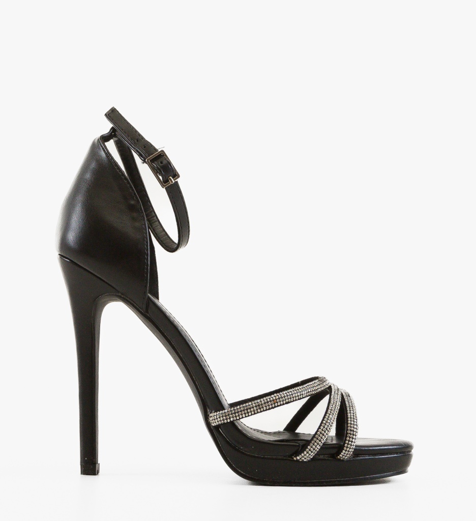 Sandale Dama Eytrek Negre Elegante cu Toc - imagine 6
