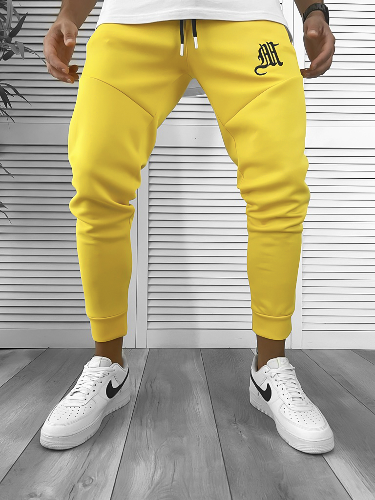 Pantaloni Trening Conici Galbeni Moderni