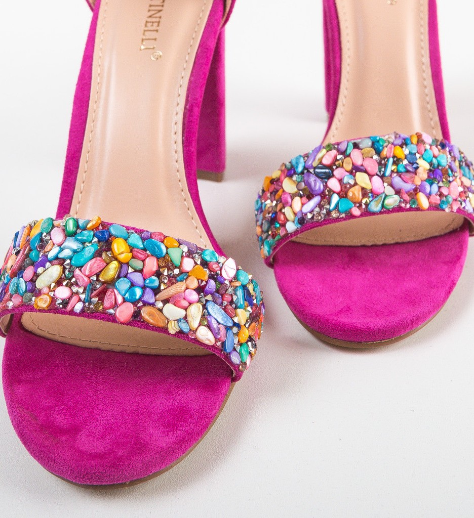 Sandale Marink Fuchsia cu Toc Elegant - imagine 5