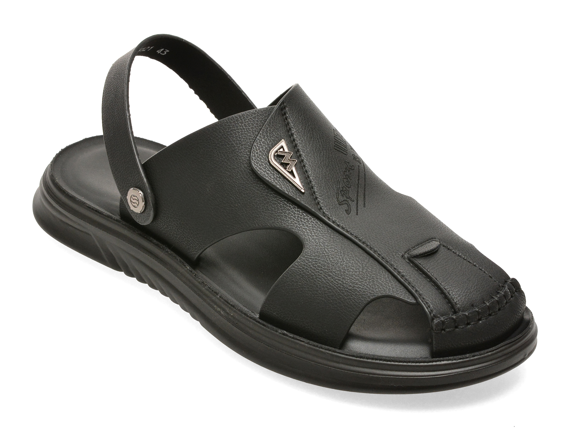 Sandale OTTER Negri din Piele Naturală