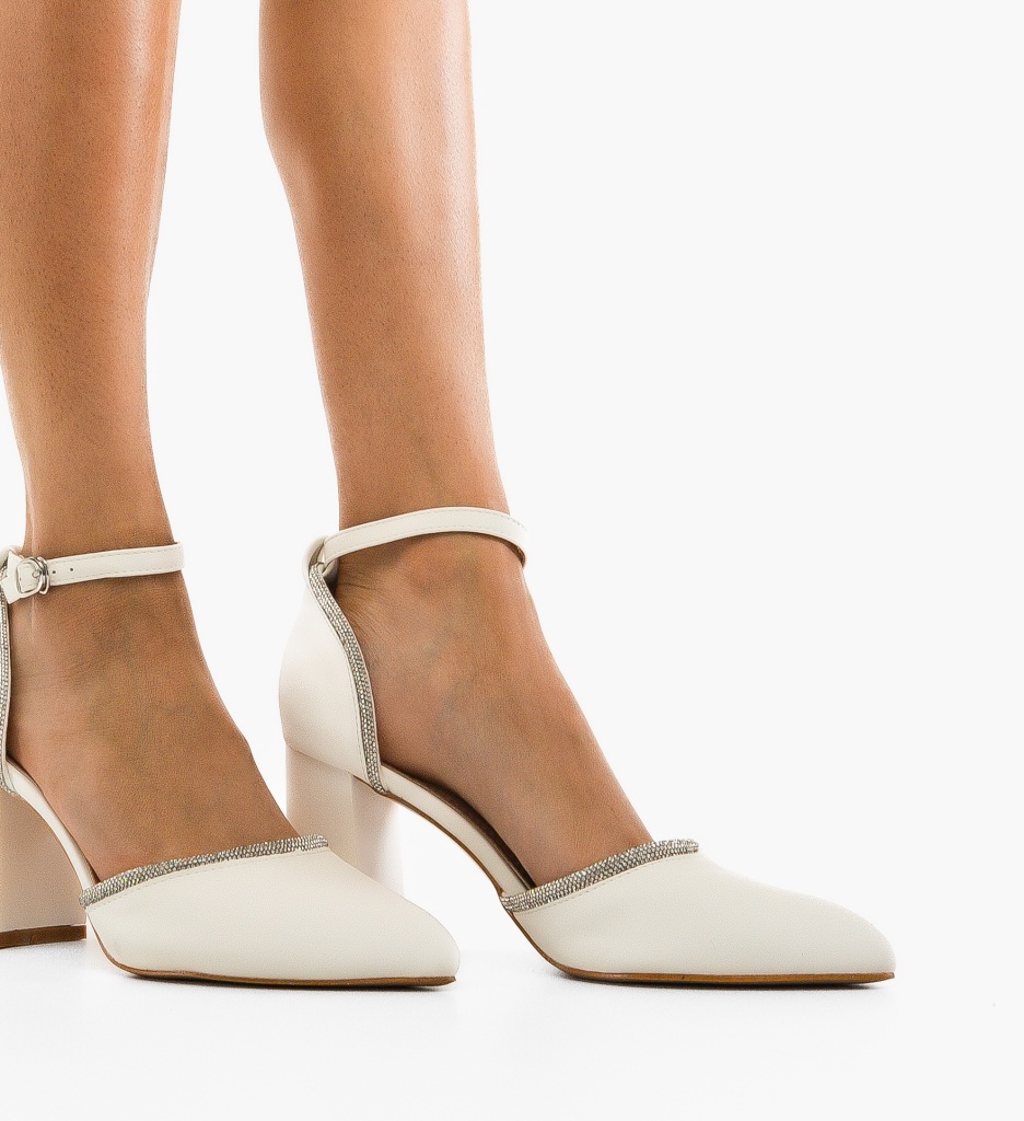 Pantofi Jaden Albi cu Toc - Eleganță și Stil - imagine 3