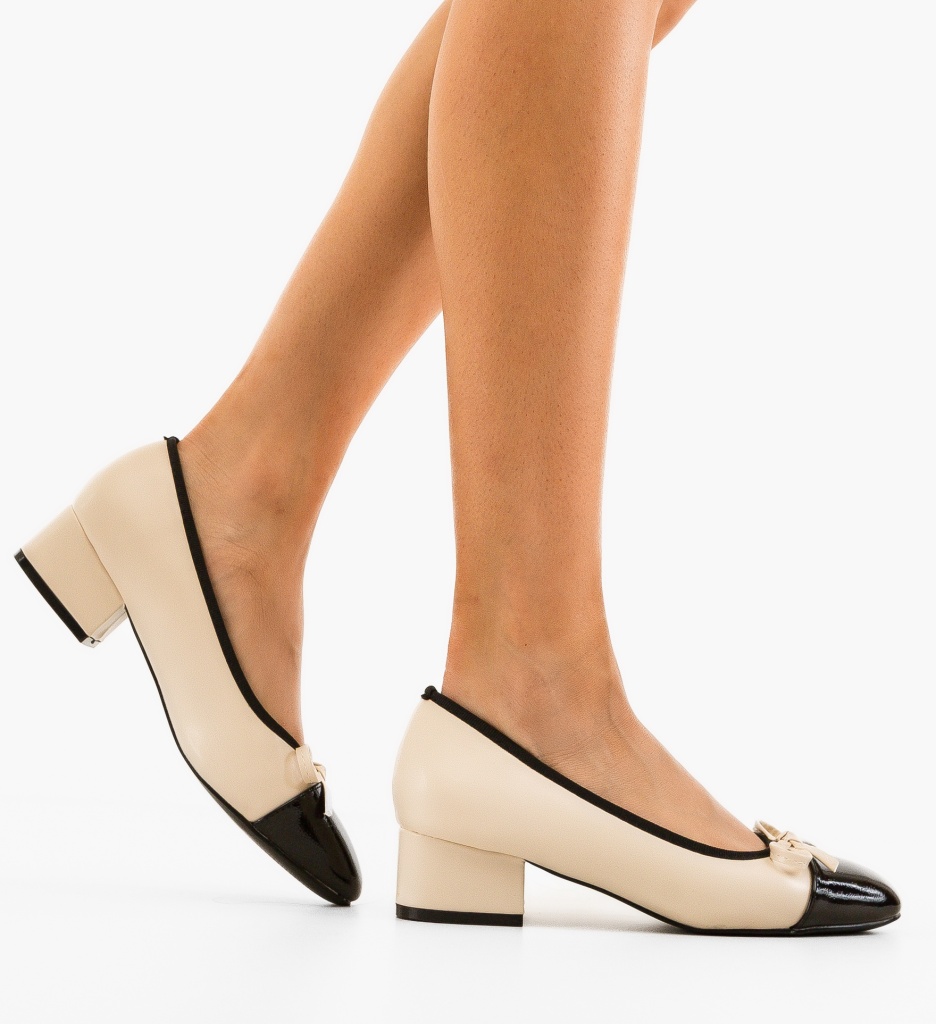 Pantofi Onar Bej Eleganți cu Toc - Stil Refined - imagine 2
