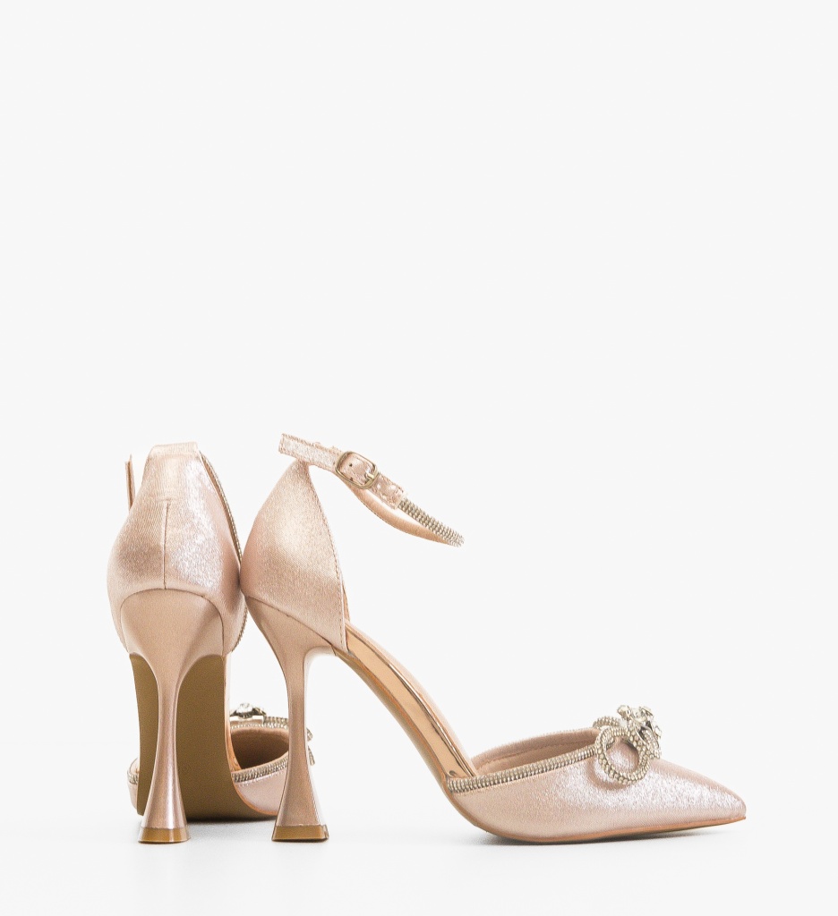 Pantofi Dama Entrange Roz cu Toc Eleganți - imagine 4