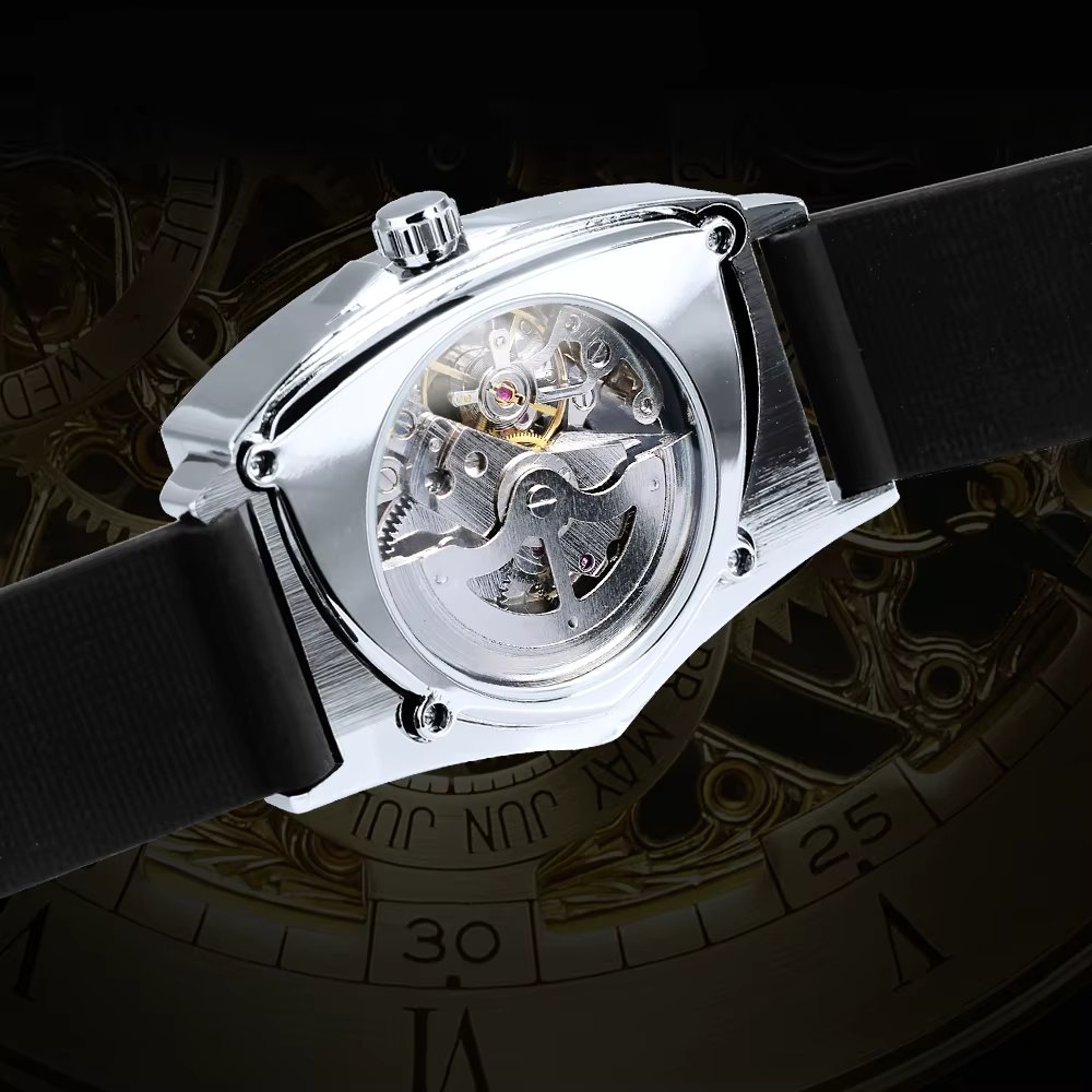 Ceas Winner Barbatesc Automatic Silicon Negru - imagine 3