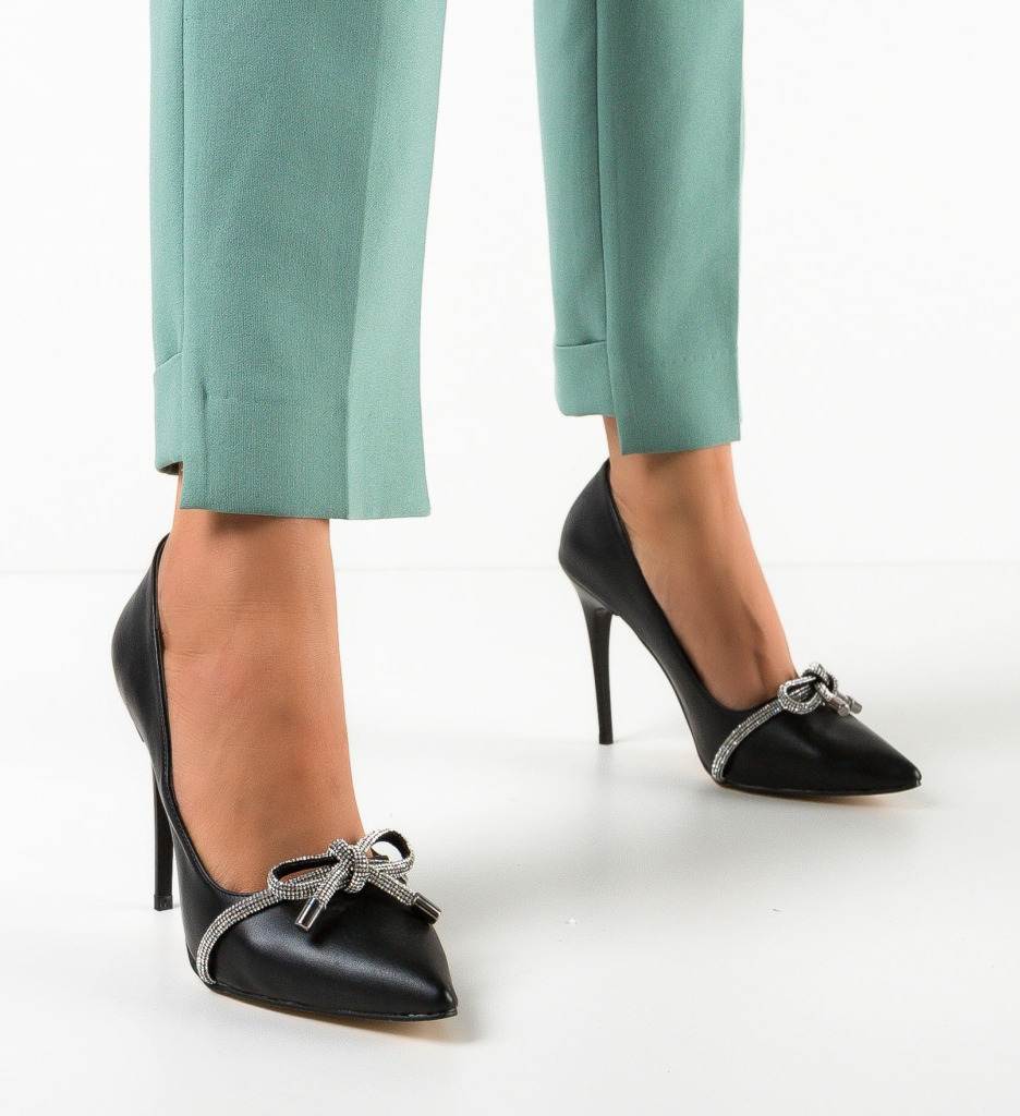 Pantofi Kroba Negri cu Toc - Eleganți și Moderni - imagine 3