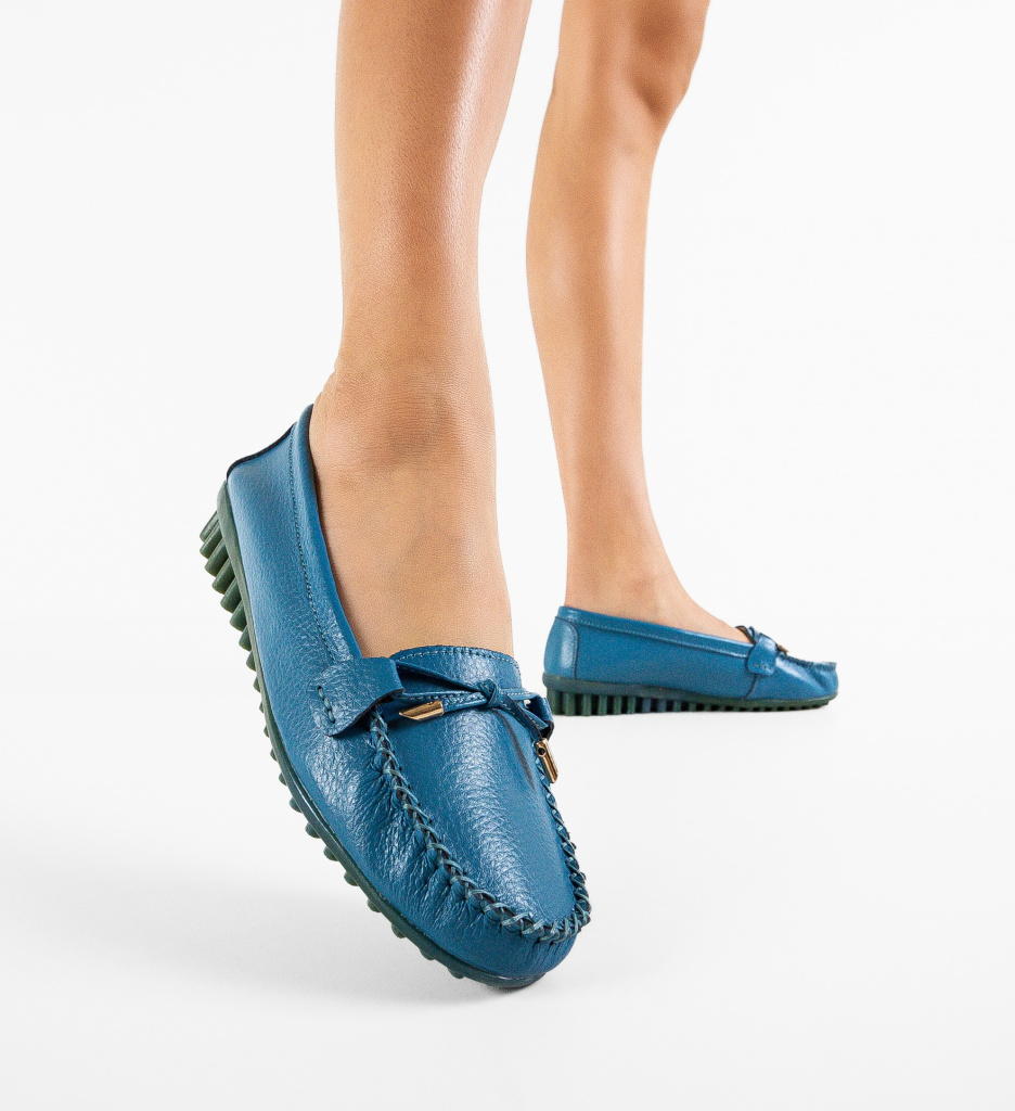 Pantofi Casual Zanetti Albastri - Confort Stil - imagine 3