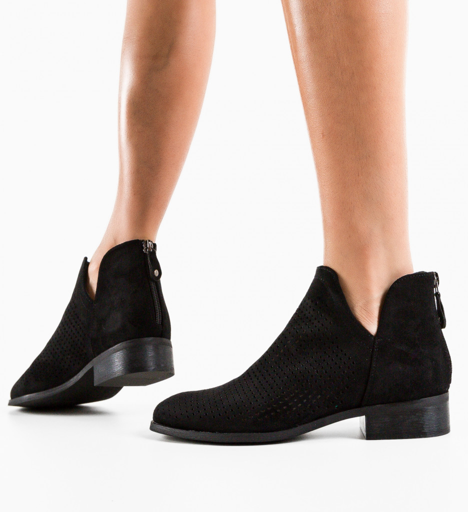 Botine Dama Felt Negre - Eleganță și Stil - imagine 4