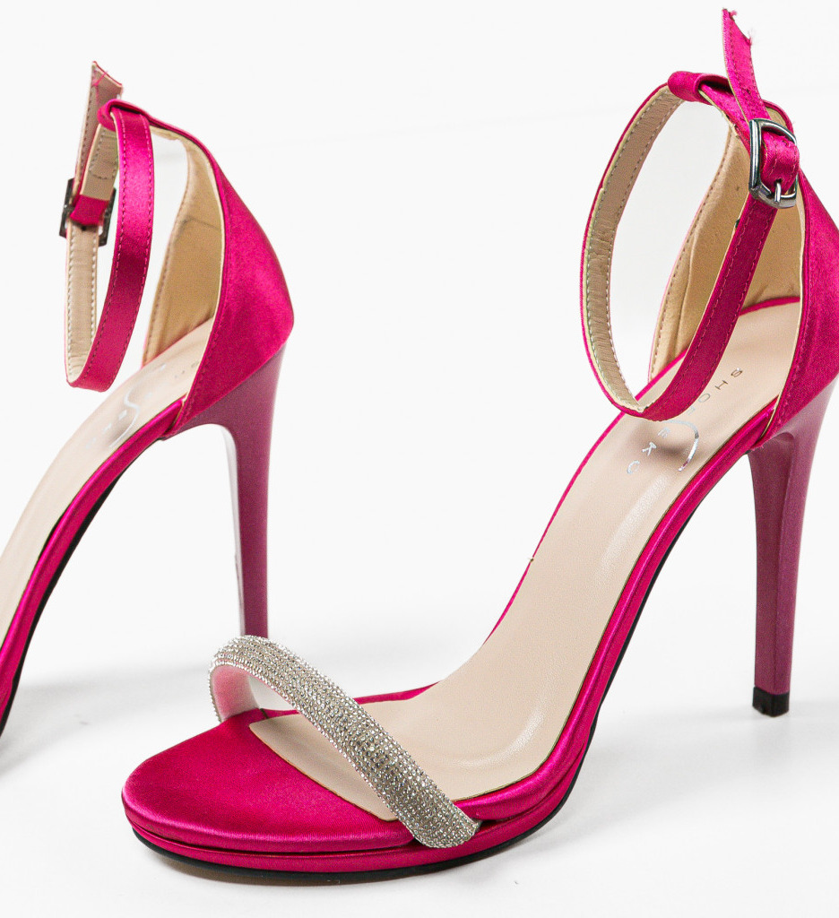Sandale Dama Retyna Fuchsia cu Toc Elegant - imagine 8