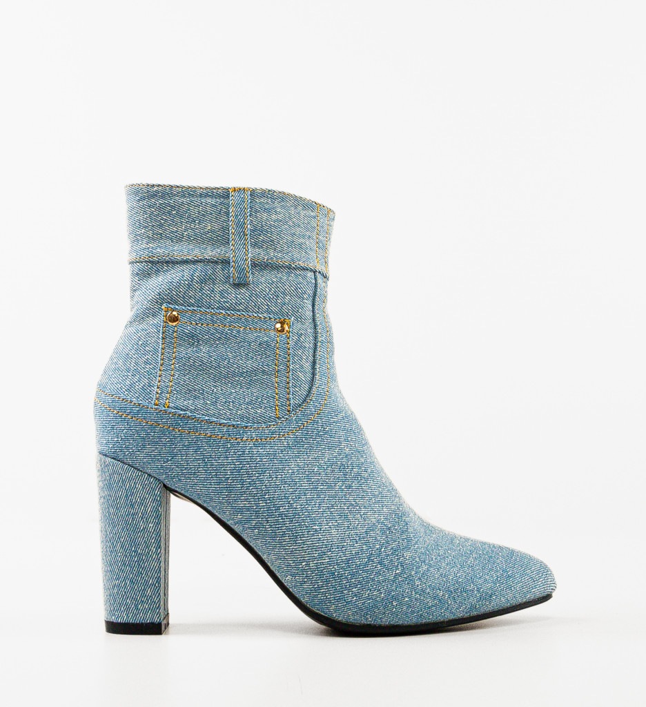 Botine Dama Jean Albastre - Stil Casual Modern - imagine 4
