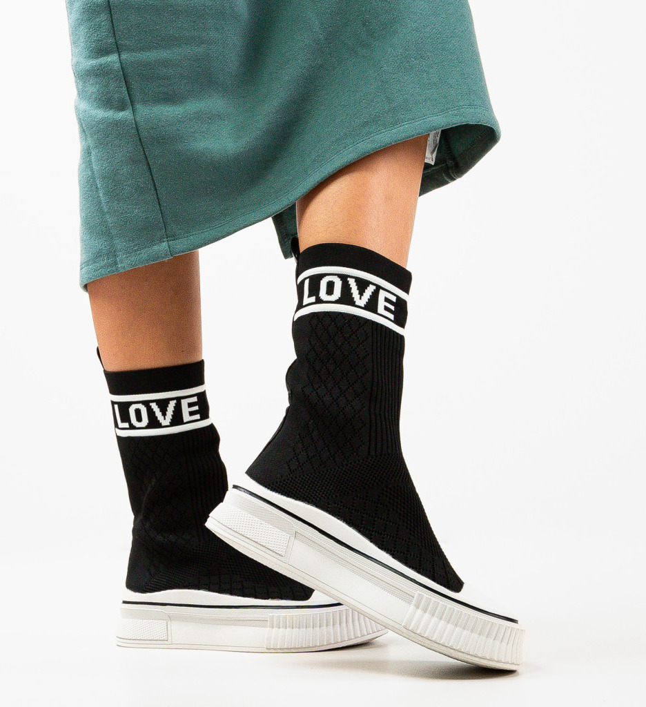 Sneakers Lovee Negri | Stil Urban Confortabil