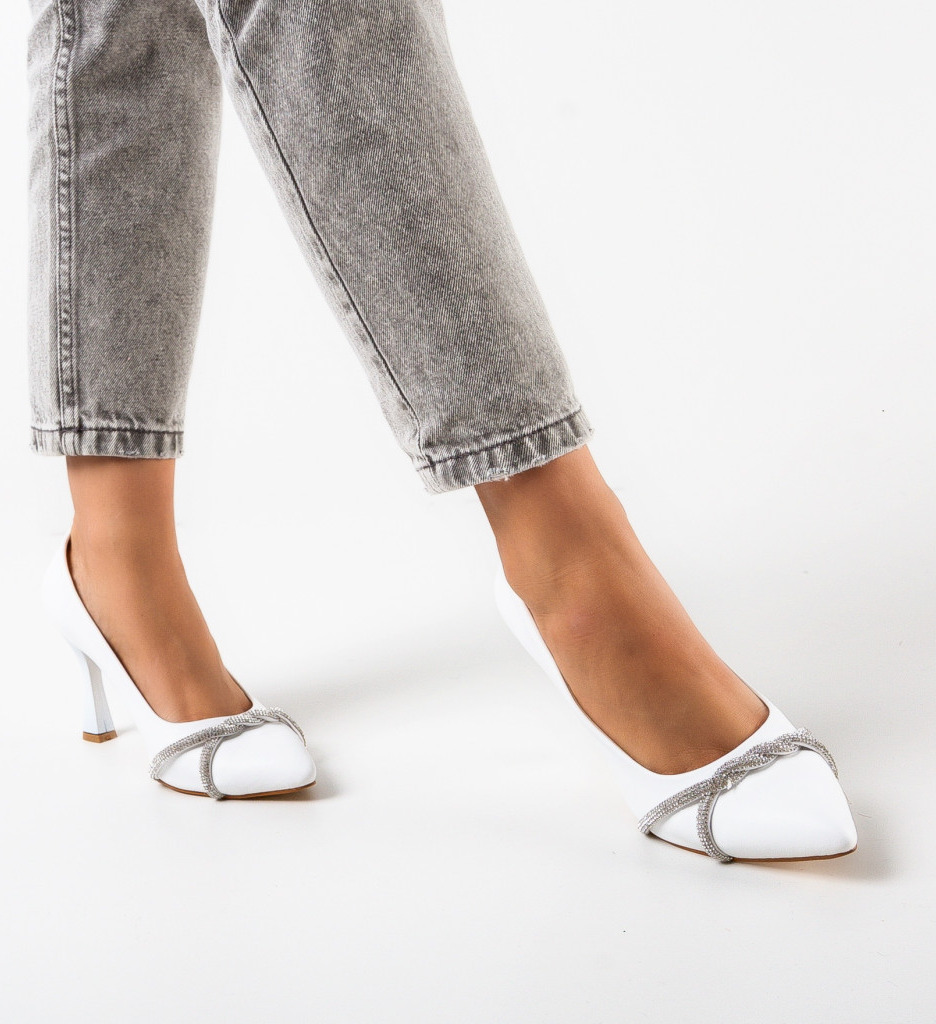 Pantofi cu Toc Yajo Albi - Eleganță Asigurată - imagine 4