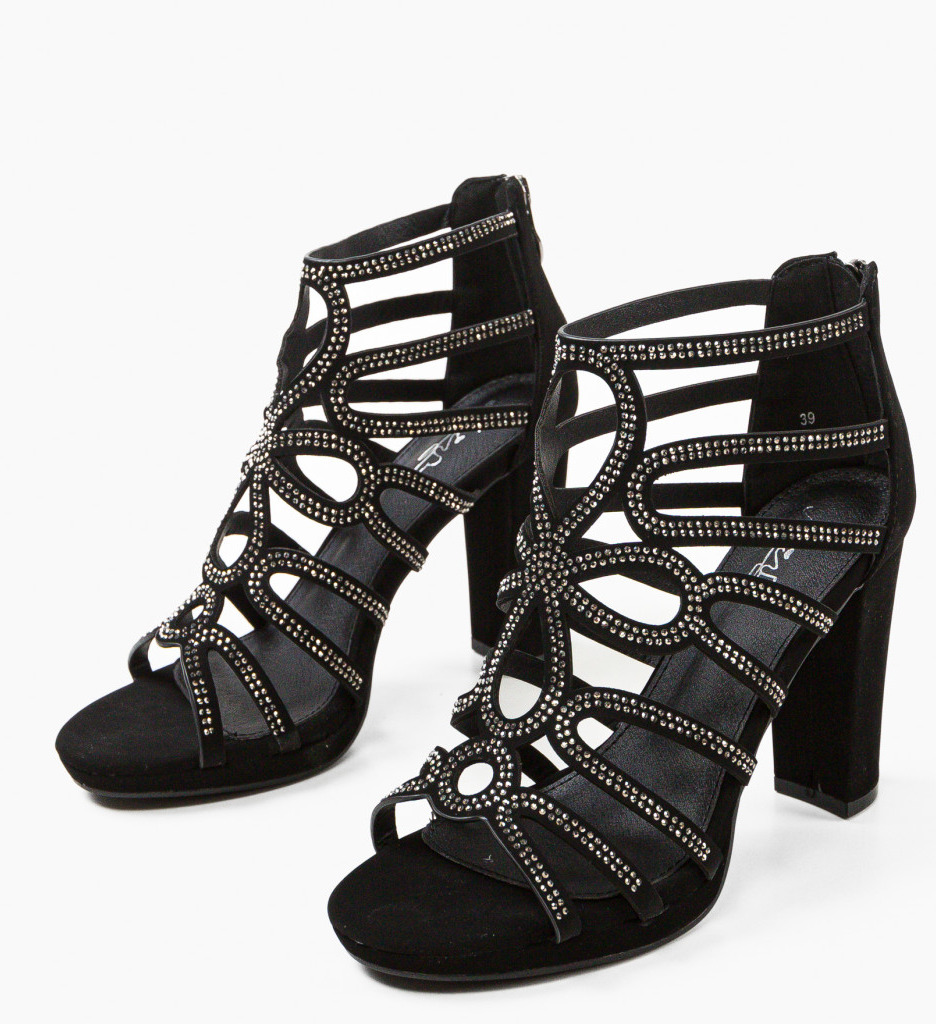 Sandale cu toc Wioletta Negre | Eleganță Garantată - imagine 5