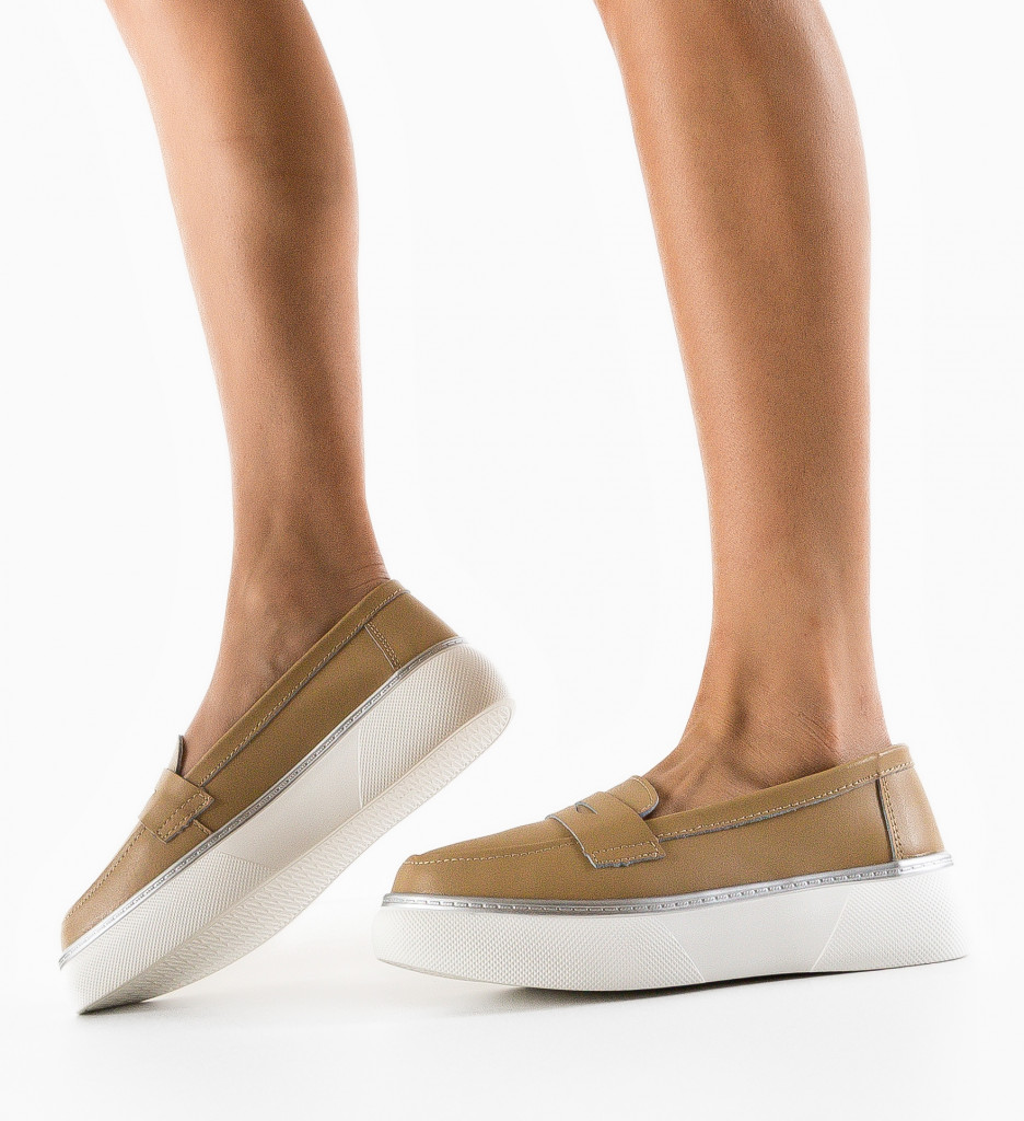 Pantofi Casual Dama Bej Prossy - Confort & Stil - imagine 3