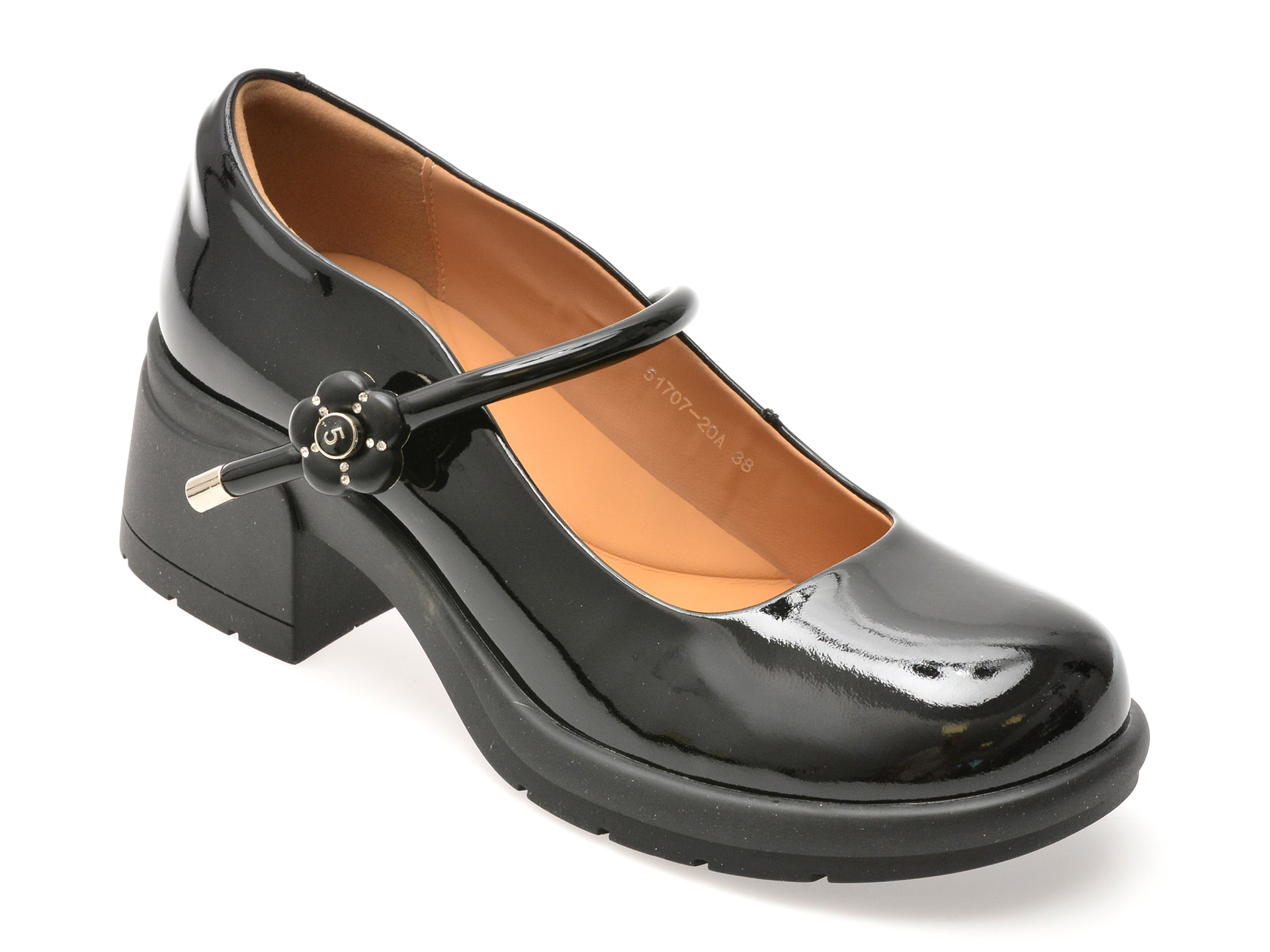 Pantofi Flavia Passini negri din piele lacuită