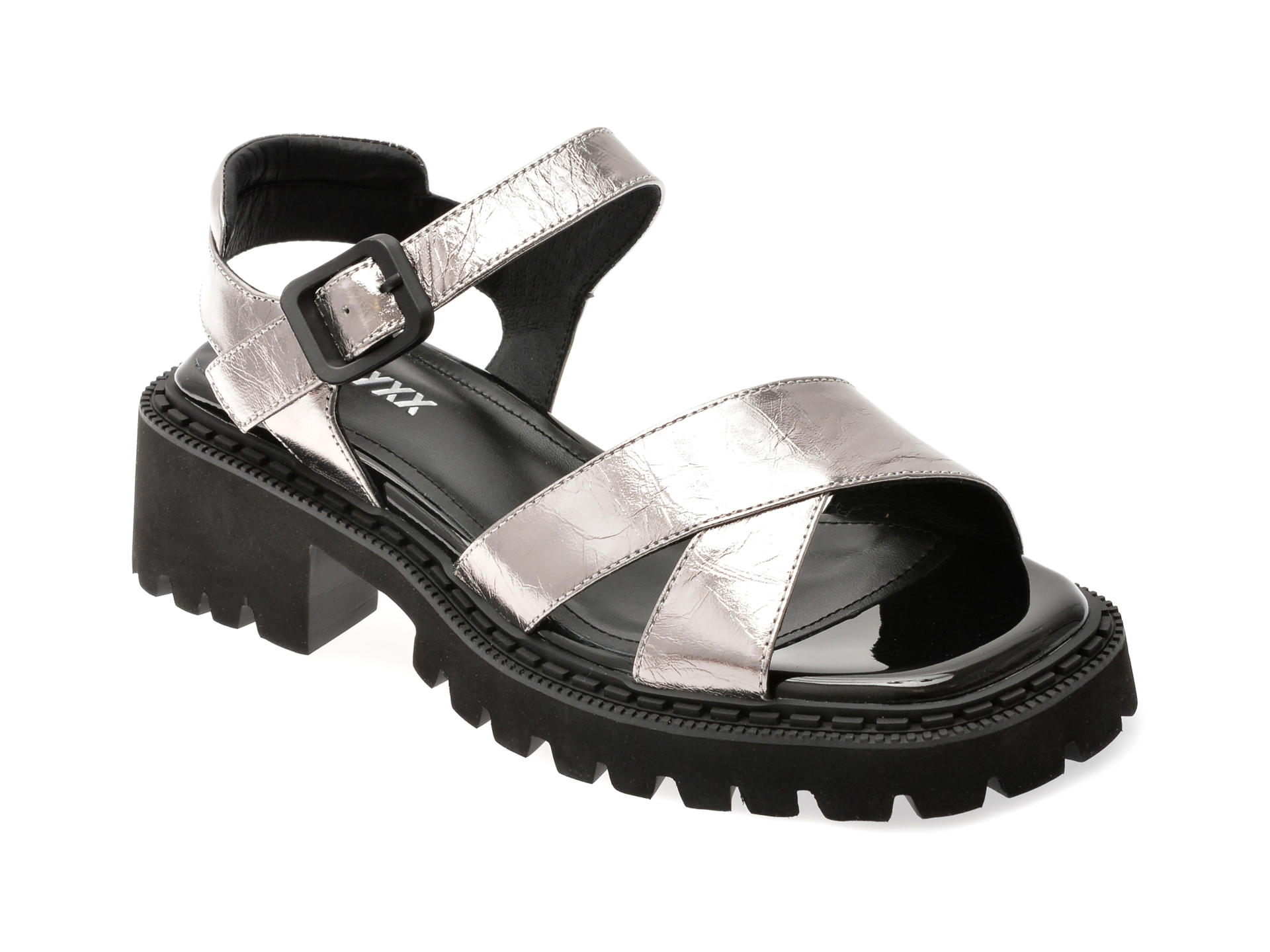Sandale Gryxx Argintii din Piele Naturală