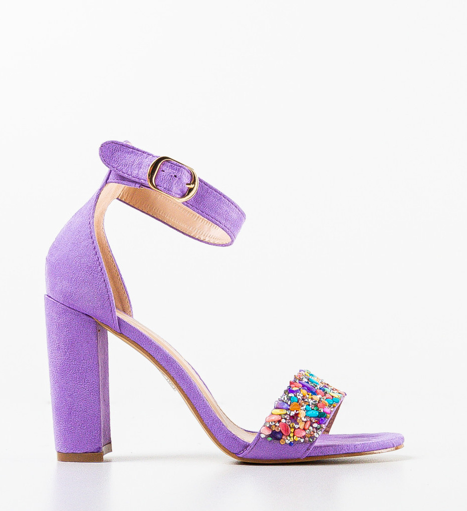 Sandale Marink Mov Elegante cu Toc - imagine 4