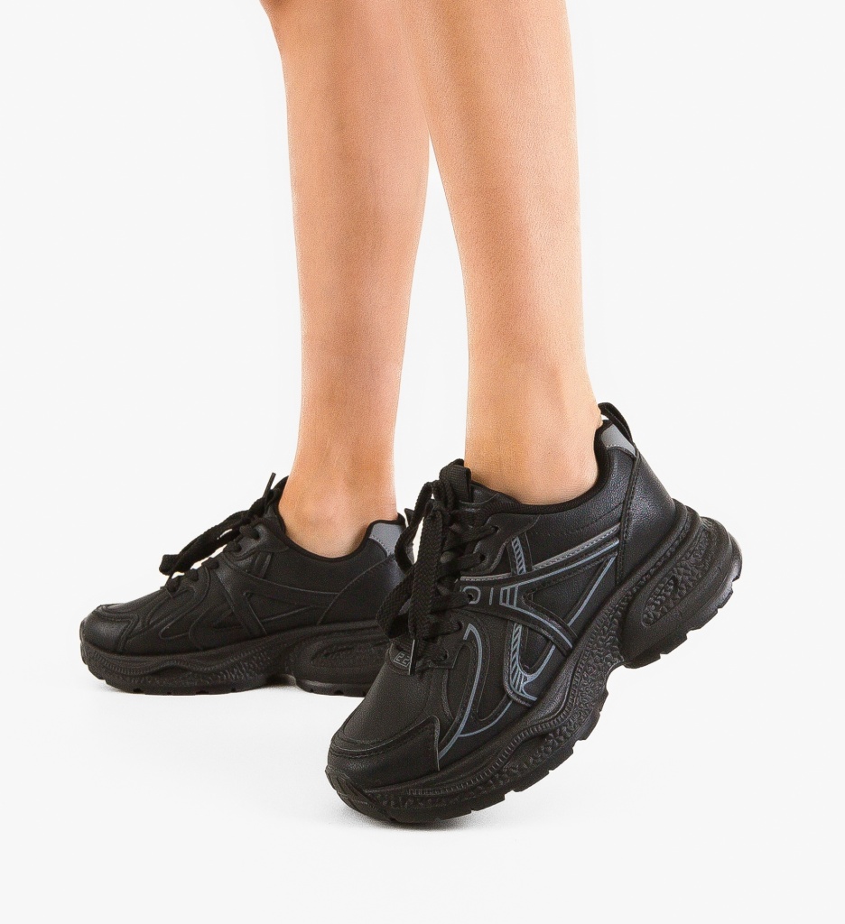 Sneakers Dama Prigan Negri - Confort și Stil - imagine 3
