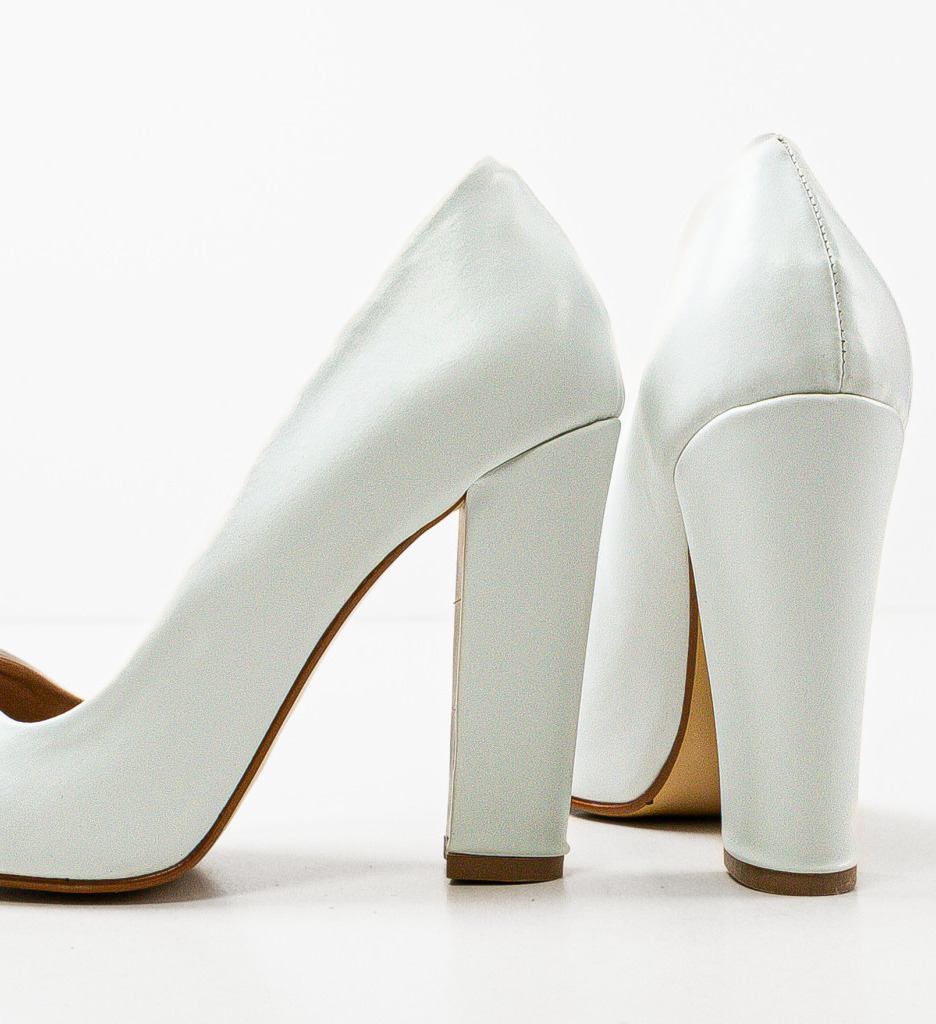 Pantofi Dama Albi cu Toc | Stil și Eleganță - imagine 7