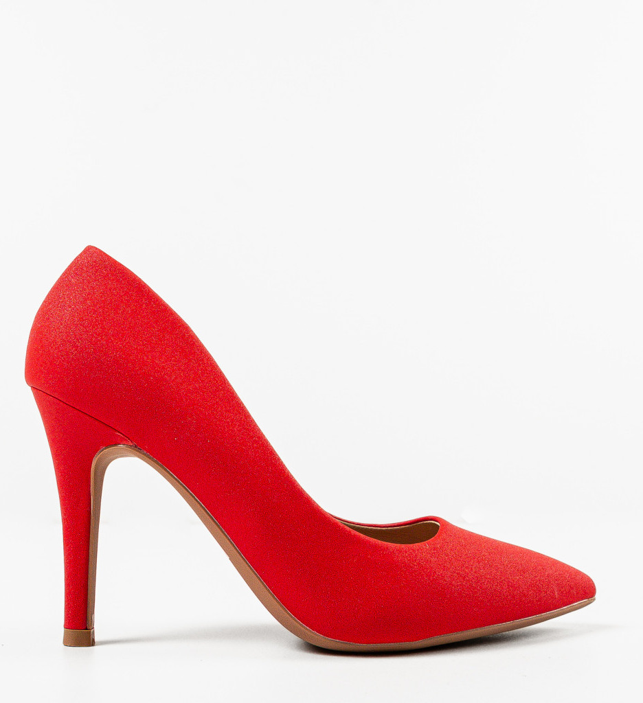 Pantofi Dama Rosii cu Toc Eleganți Kajon - imagine 4