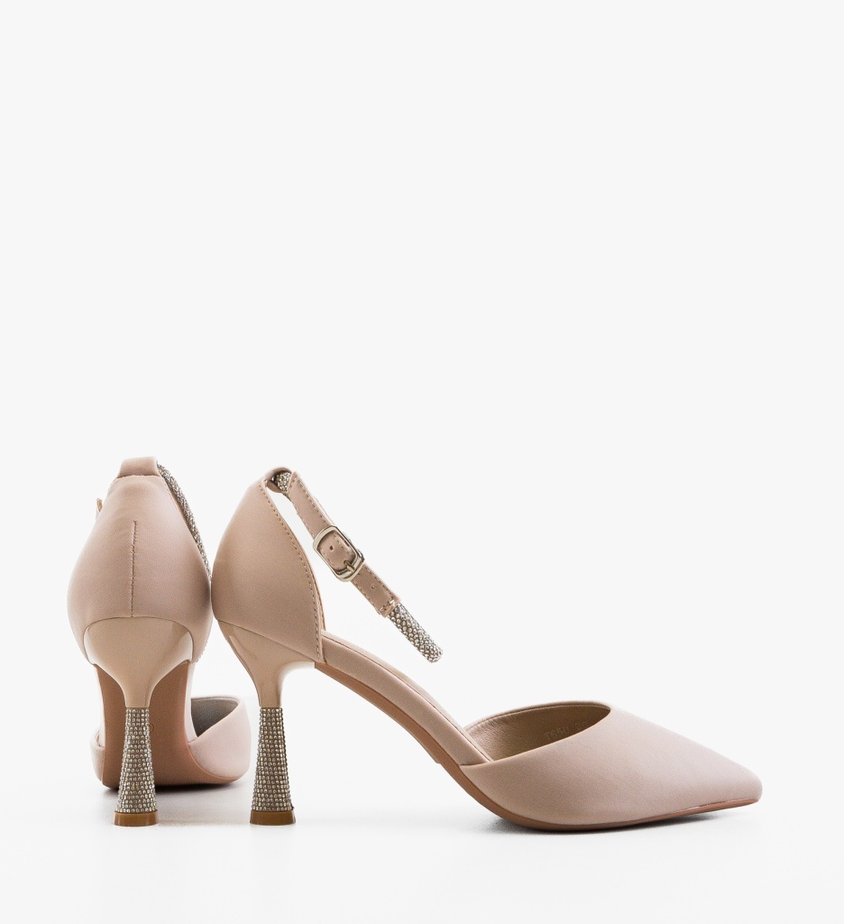 Pantofi cu toc Ydeu Bej Eleganți - imagine 4
