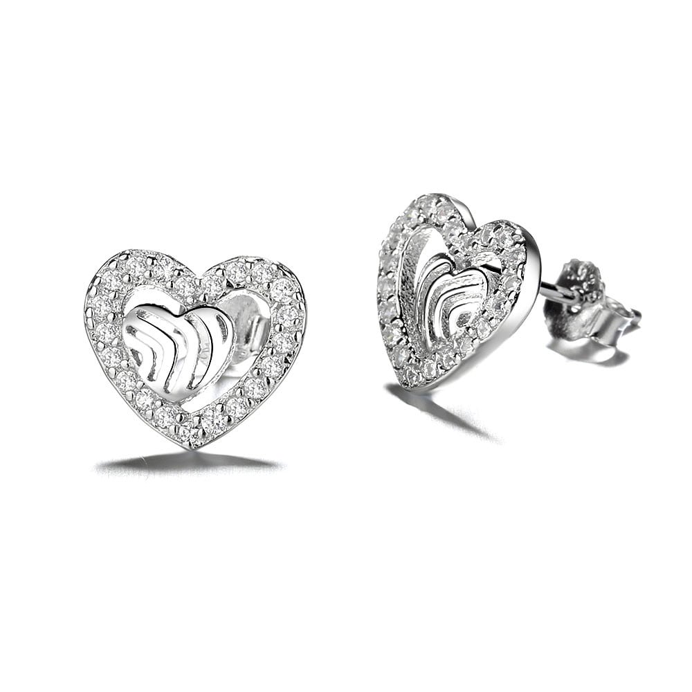 Cercei Argint Inima Delis | Design Elegante