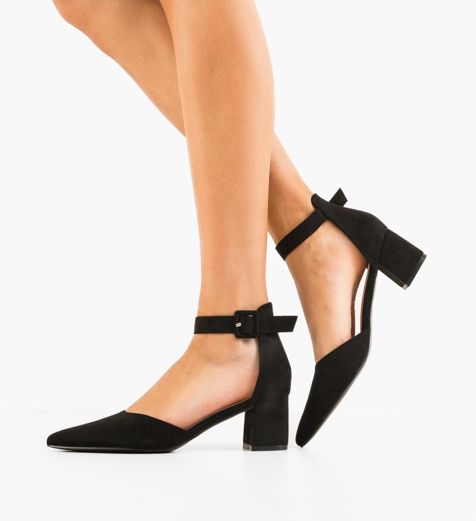 Pantofi Cain Negri Eleganți cu Toc - imagine 3