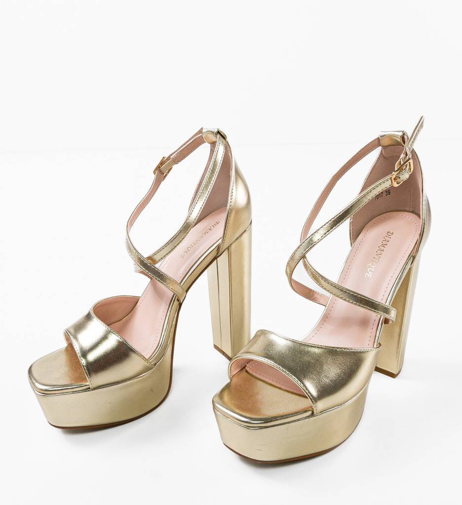 Sandale cu Toc Stella Aurii - Eleganță de Ocazie - imagine 6