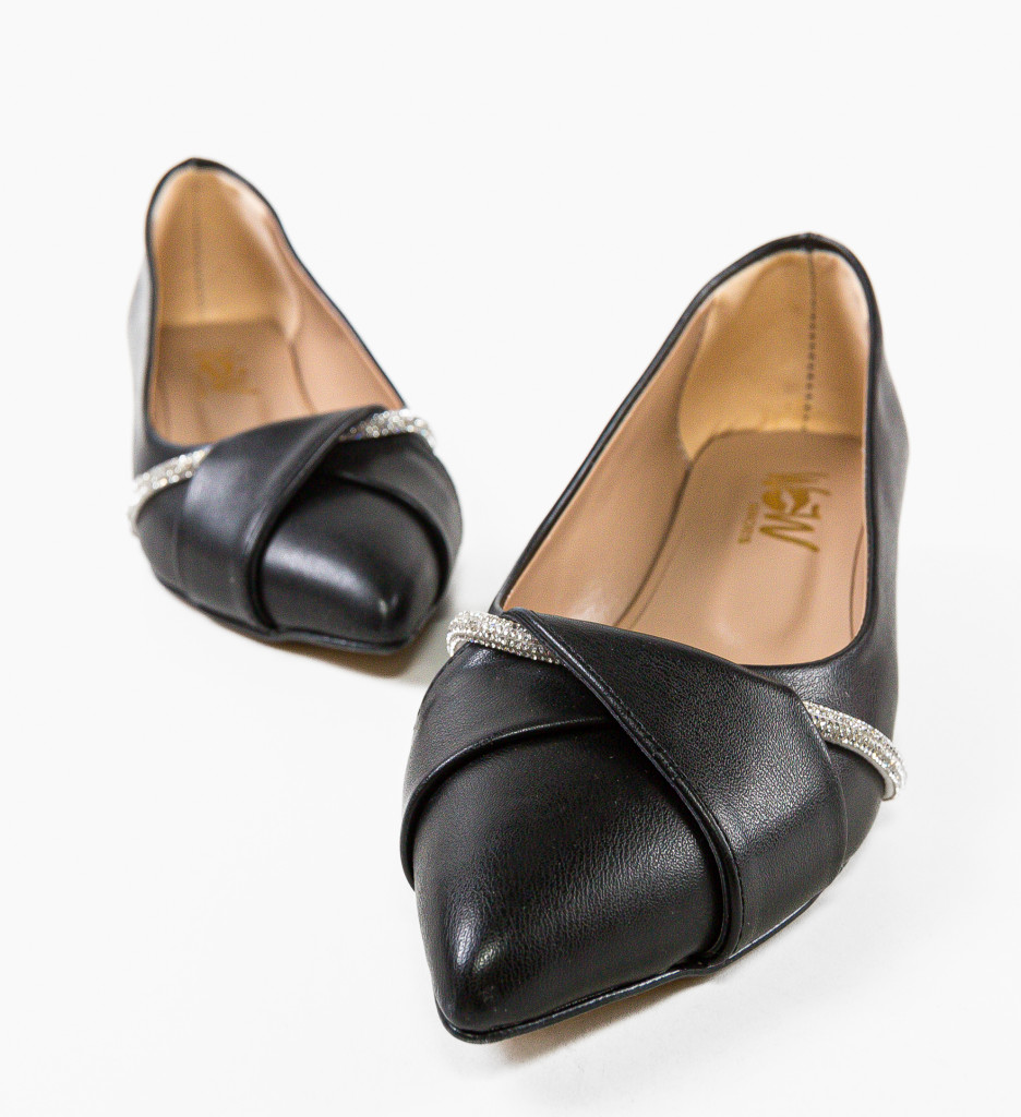 Pantofi Barysan Negri Eleganți cu Toc - imagine 6