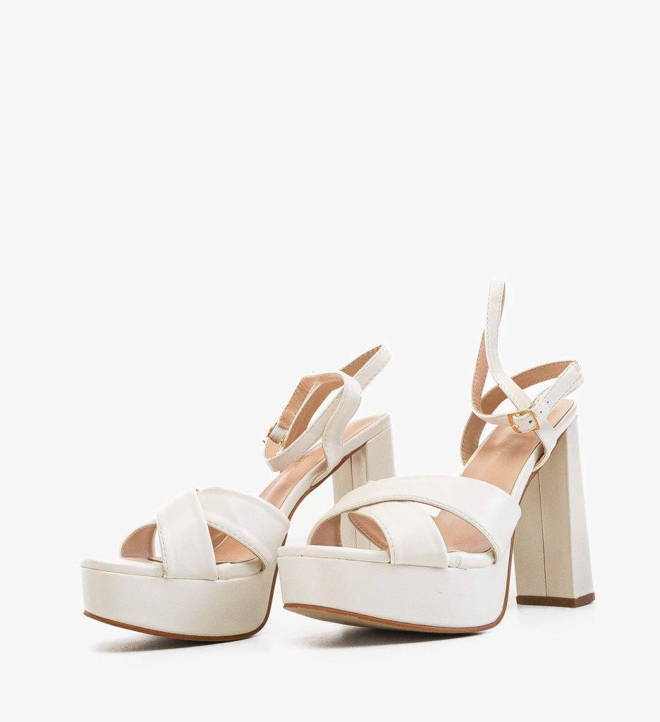 Sandale cu Toc Jessica Albe | Eleganță Maximă - imagine 5