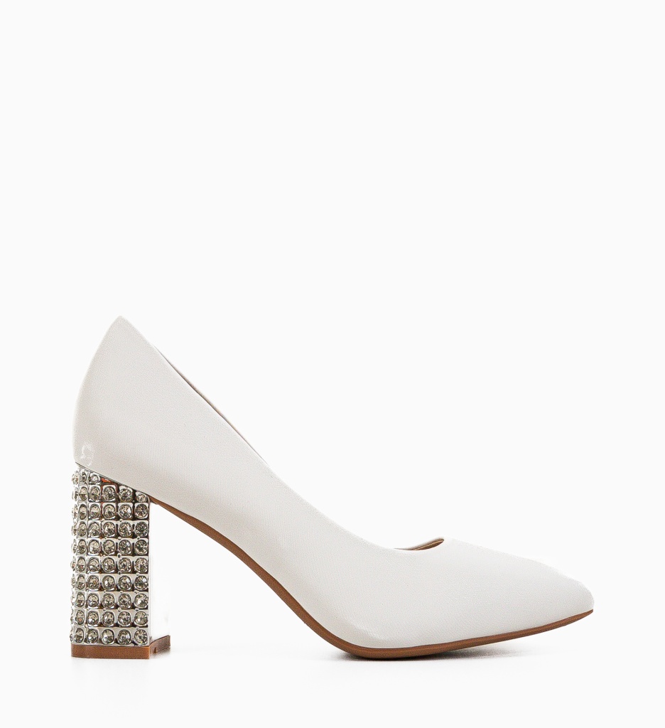 Pantofi Dama Vodal Albi Eleganți cu Toc - imagine 4