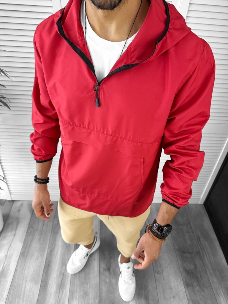 Geaca barbati rosie impermeabila slim fit B3344