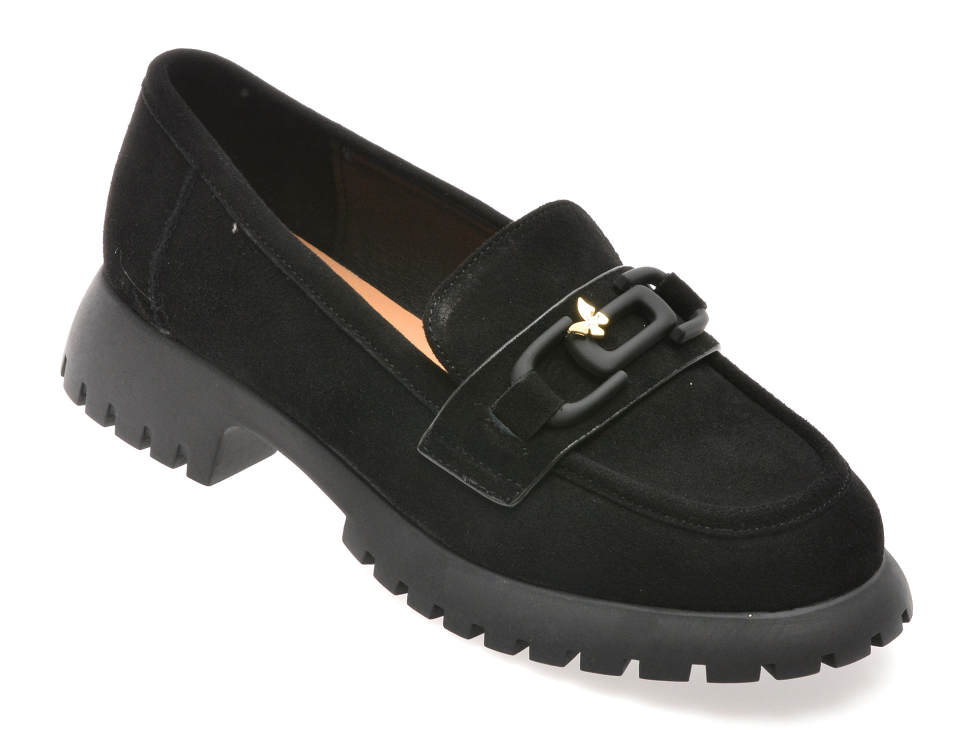 Mocasini GRYXX negri din piele intoarsa