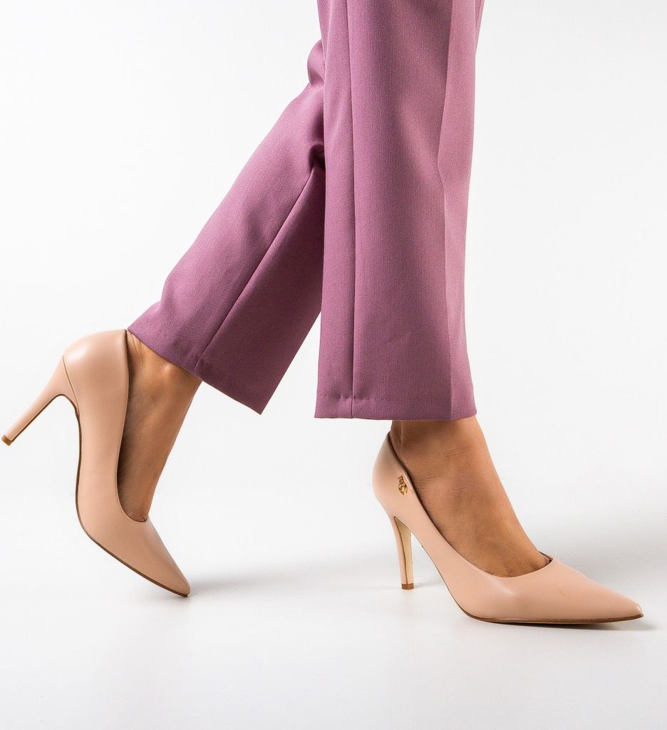 Pantofi cu Toc Palmer Nude | Eleganți și Moderni