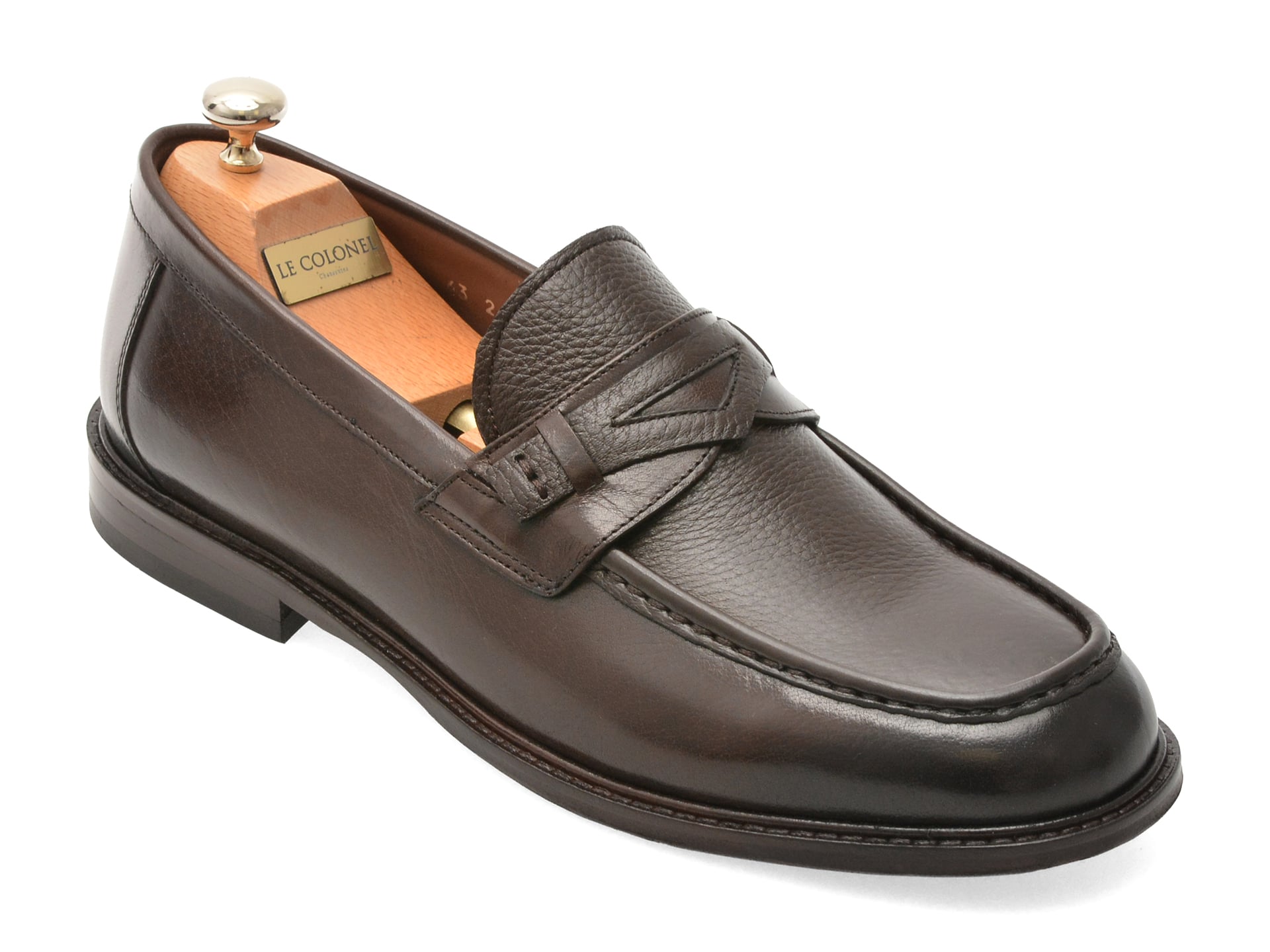 Mocasini LE COLONEL maro din piele naturală