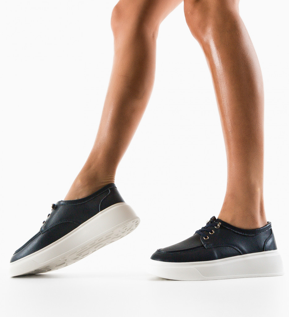 Pantofi Casual Dama Naenia Bleumarin Confort - imagine 2