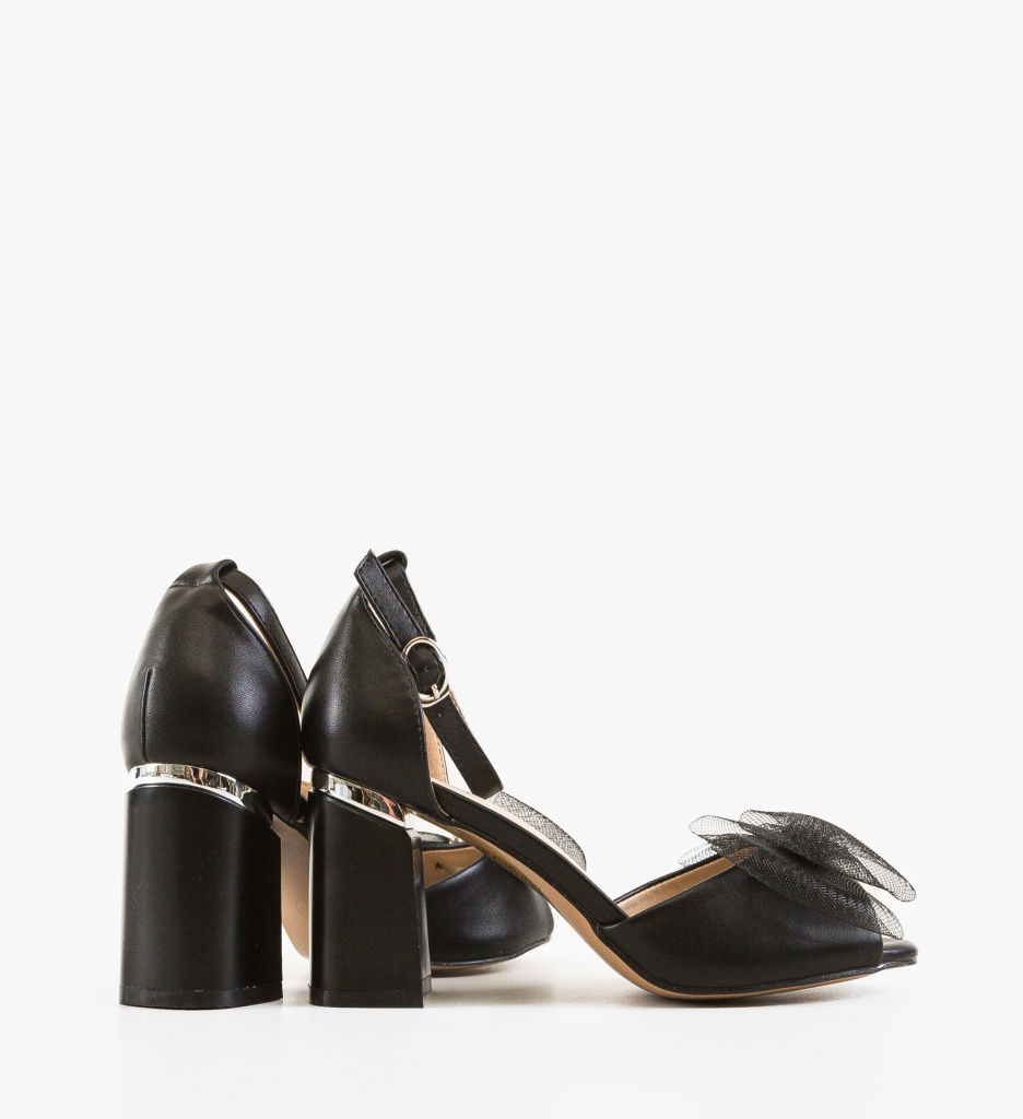 Sandale cu Toc Fintan Negre | Eleganță și Stil - imagine 3